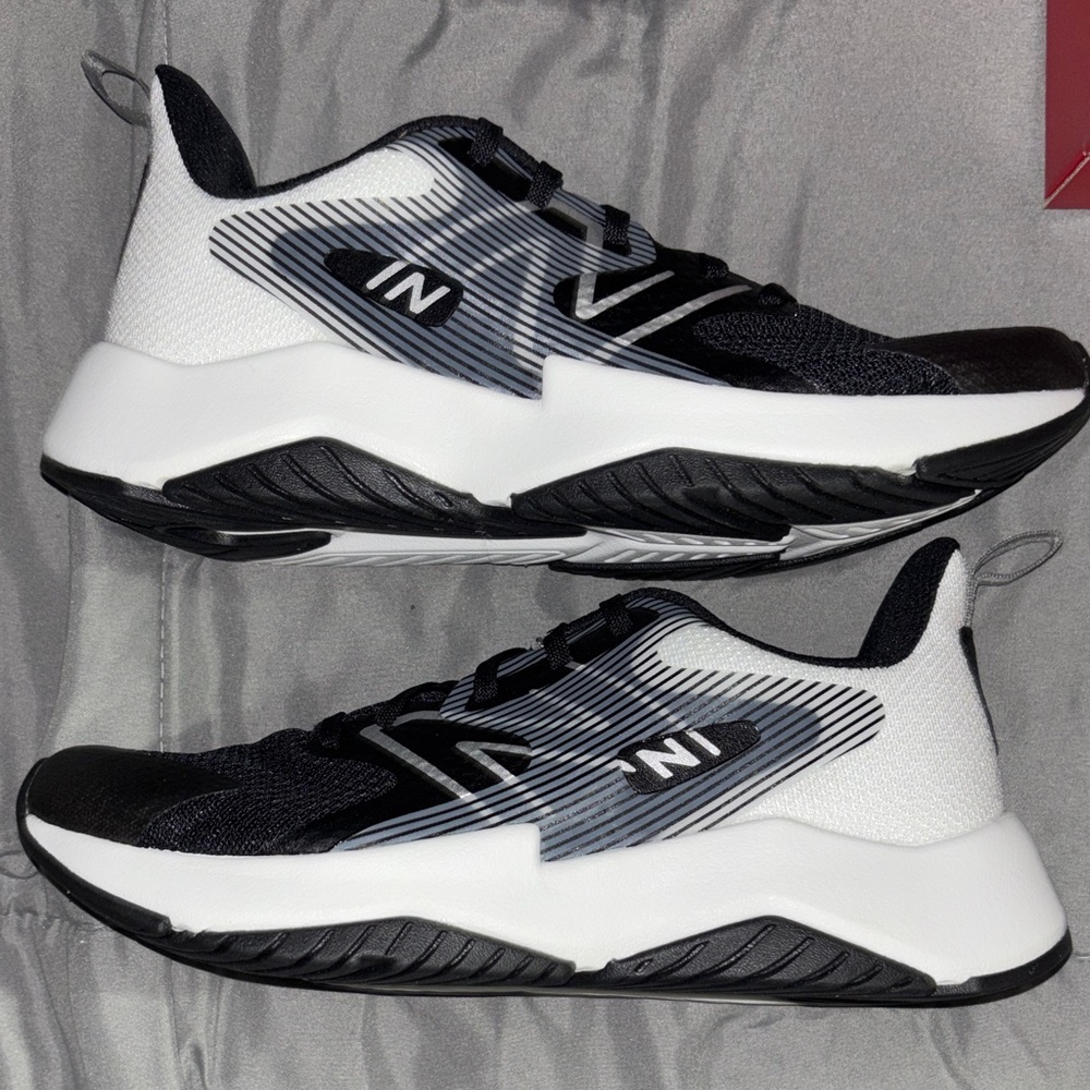 Kids  Black and White Athletic Shoes 5.5